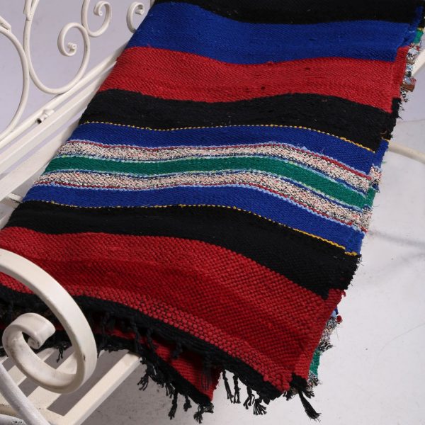 Vintage hand woven cotton runner
