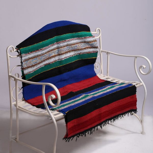 Vintage hand woven cotton runner