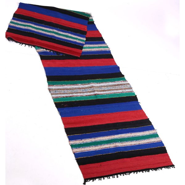 Vintage hand woven cotton runner