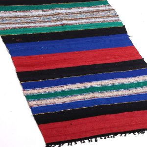 Vintage hand woven cotton runner