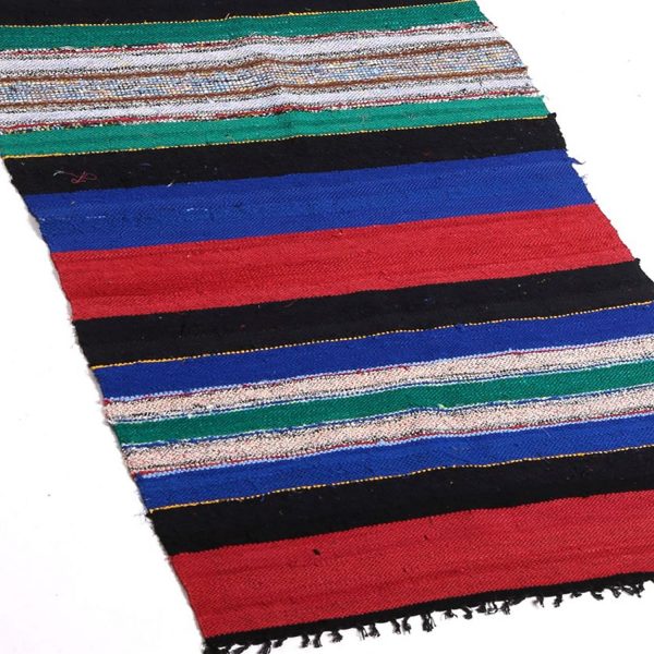 Vintage hand woven cotton runner