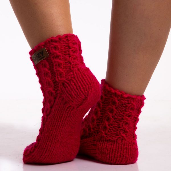 Raspberry Short Wool Socks