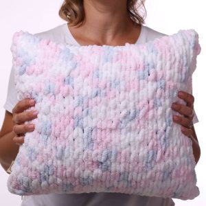 handmade yarn cushion