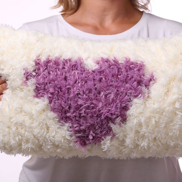 purple heart white pillow
