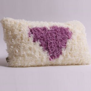 purple heart white pillow