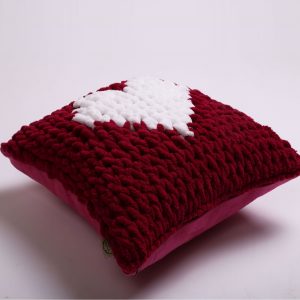 red pillow white heart