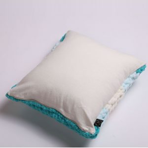 mint stripes hand knit pillow