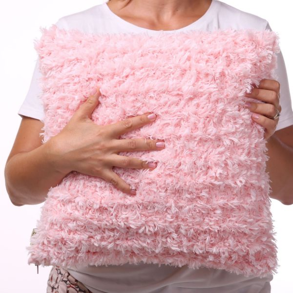fluffy candy pink pillow