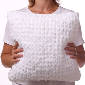 handmade yarn cushion