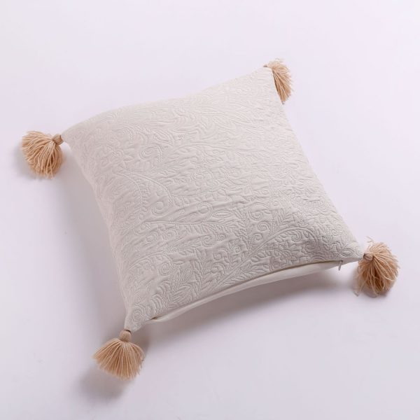 ivory tassels pillow