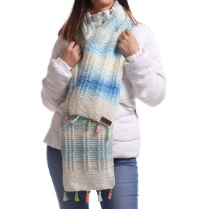 Blue melange handmade scarf