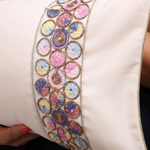 boho multi color pillow