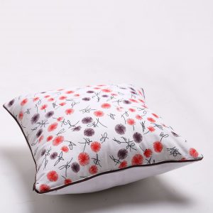 Brown and red flowers cushion