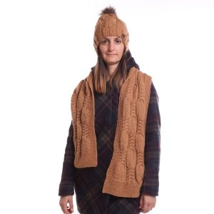 Brown hand knitted scarf