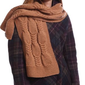 Brown hand knitted scarf