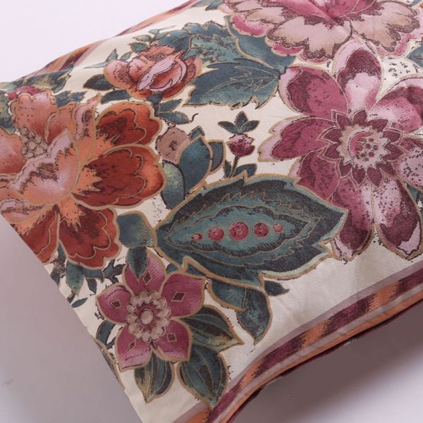 multi color floral pillow
