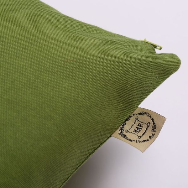 green cotton pillow