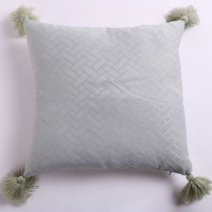 green tassels pillow