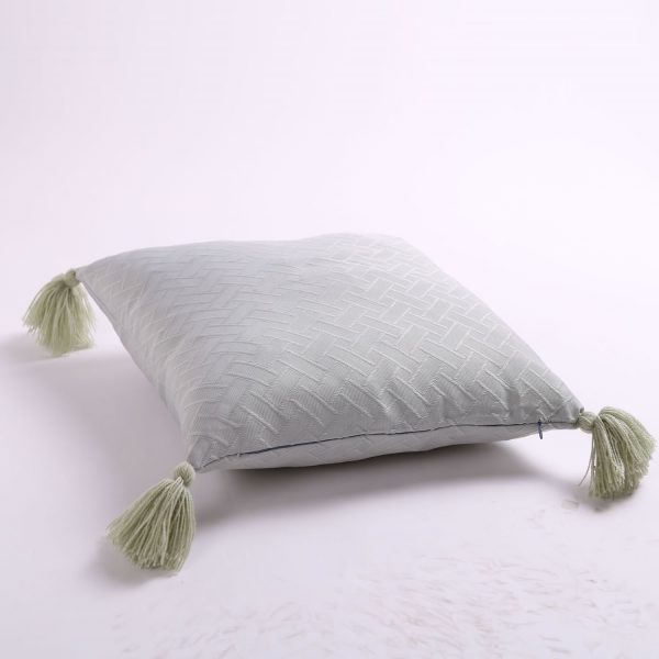 green tassels pillow