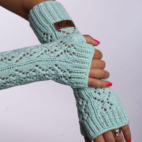 Turquoise cotton gloves