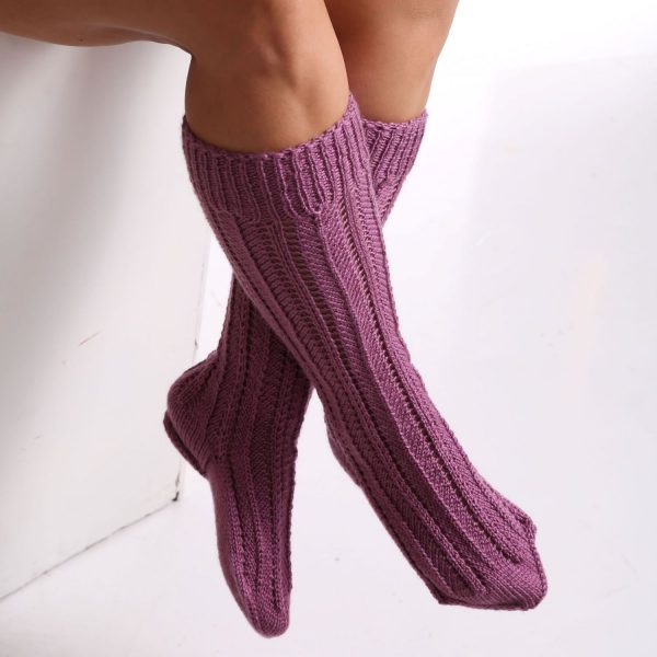 Long designer knitted socks