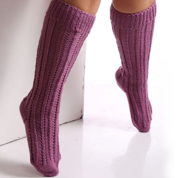 Long designer knitted socks