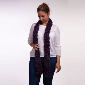 purple ruffle scarf