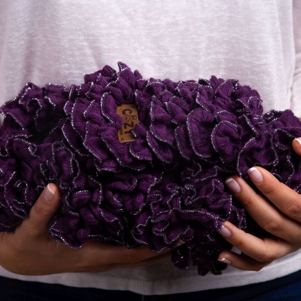 purple ruffle scarf