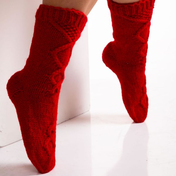 Red wool socks