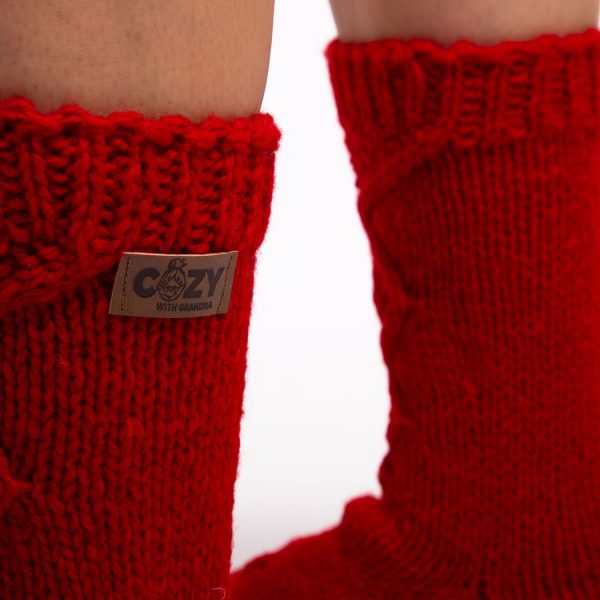 Red wool socks