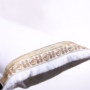 white boho cushion
