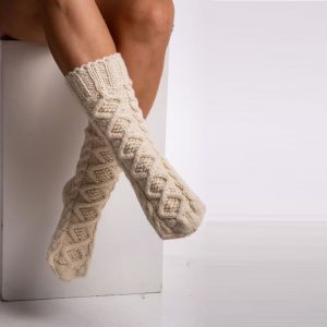 White wool socks