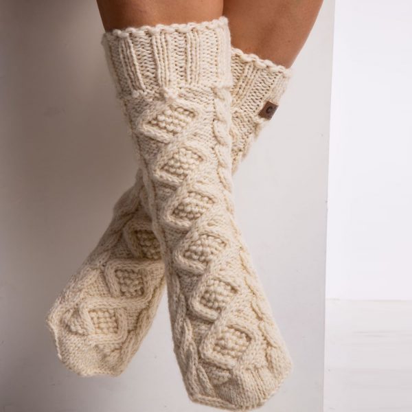 White wool socks