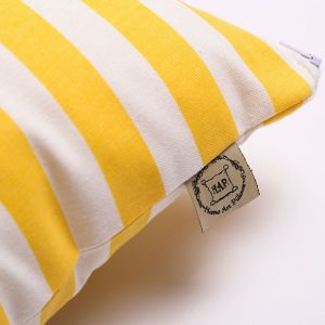 Yellow and white stripes pillow