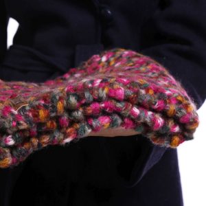 purple melange wool knitted collar