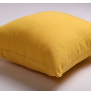 Plain yellow throw cushion