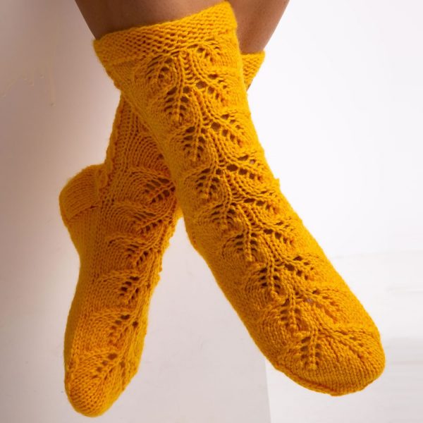 Wool yellow socks
