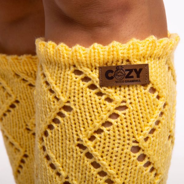 Yellow long knit socls