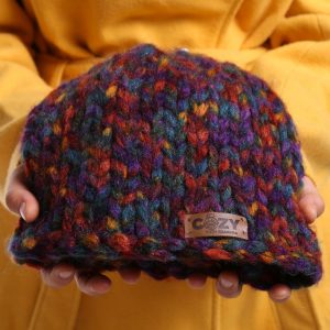 wool multi color winter hat thick