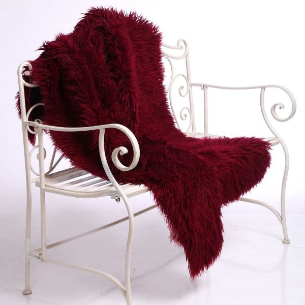 burgundy shaggy armchair