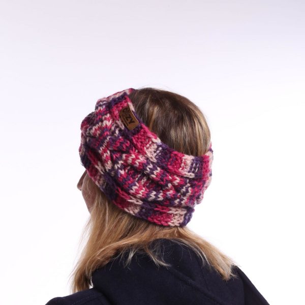 Multi color wool knit headband