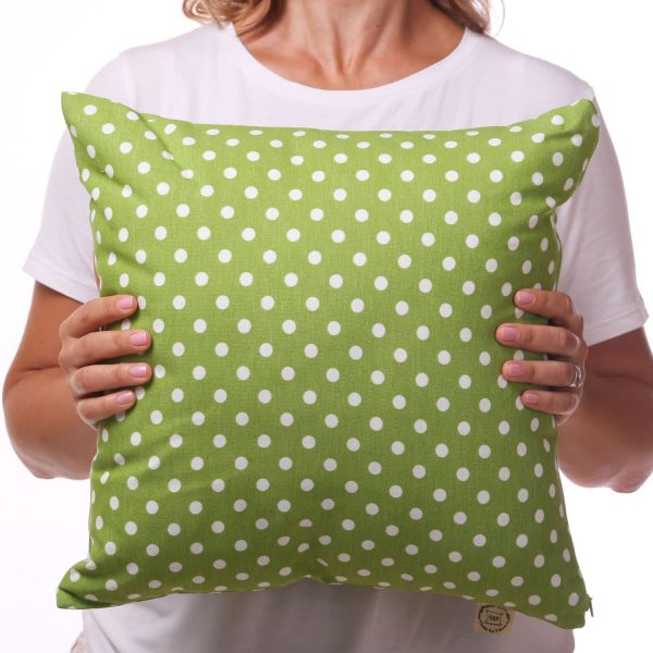 green polka dots pillow