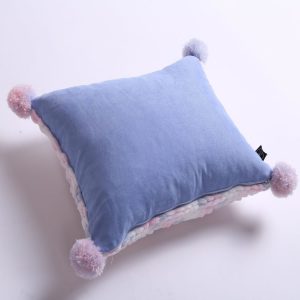 candy blue and pink fluffy pillow